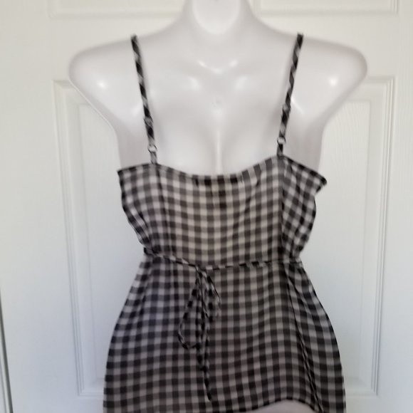 American Rag sheer checkered tank top Size Small - Picture 3 of 5